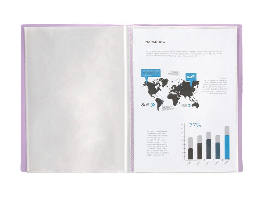 Carpeta de exhibición lavanda pastel